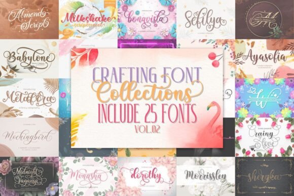 Download Crafting Font Bundle Vol.02 - Crafting Collection