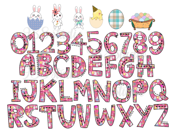Download Easter Fonts Bunny Chicken Eggs Alphabet - Easter Collection