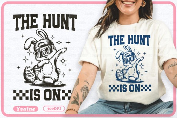 Download Retro Easter Bunny PNG the Hunt is on - Easter Collection