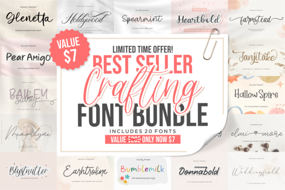 Download Best Seller Crafting Font Bundle - Crafting Collection
